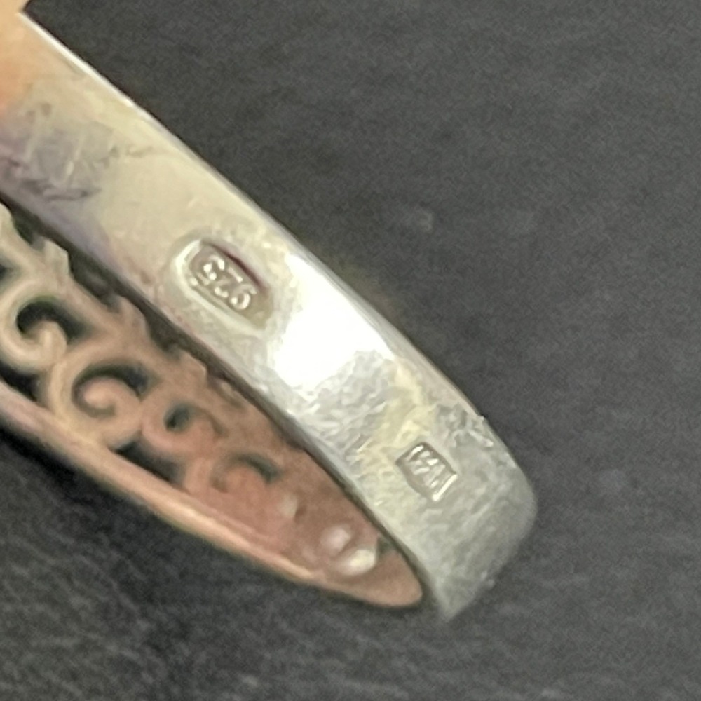 Vintage Sterling Silver Elephant Ring Filigree Band Two Tone Boho 925 Size 10 - Picture 5 of 10